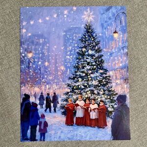 Festive Holiday Print with Christmas Carolers